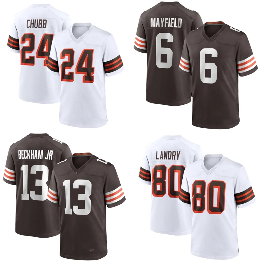 

Wholesale Cleveland City Stitched American Football Jersey Men's Brown s White Team Uniform #24 Nick Chubb #6 Baker Mayfield