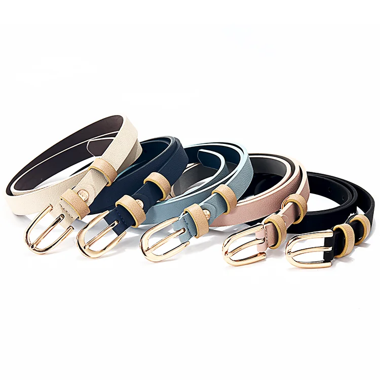 

Lady Formal Dress Belt Women PU Leather Belts Skinny Casual Jean Belt With Metal Buckle