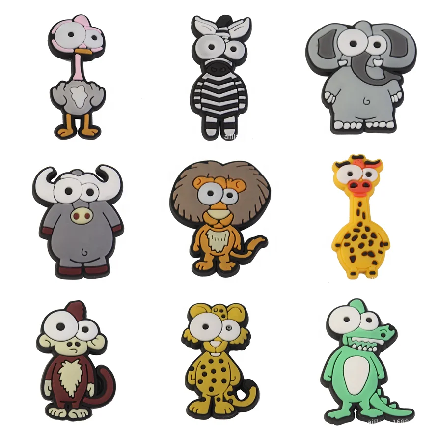 

1000pcs+ New trend designer cartoon ice age shoe charms soft PVC animals clog shoe Accessories for Luxury croc Charms JIBZ Gift, As picture