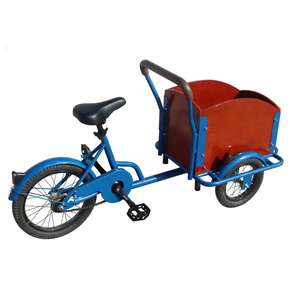 

Free Warranty and Shipping Pedal Power Front Toy Load Box Wooden Cargo Bike For Children