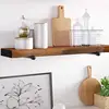 Solid pine wood pipe brackets rustic wall mounted floating decorative shelves