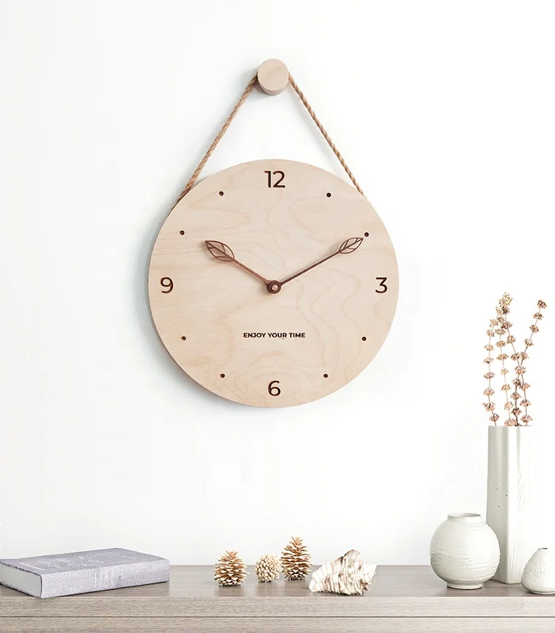 

Nordic Japanese Wall Clock 12 Inch Living Room Simplicity Creativity Orologio Home Living Room Wooden Sling Wall Watch