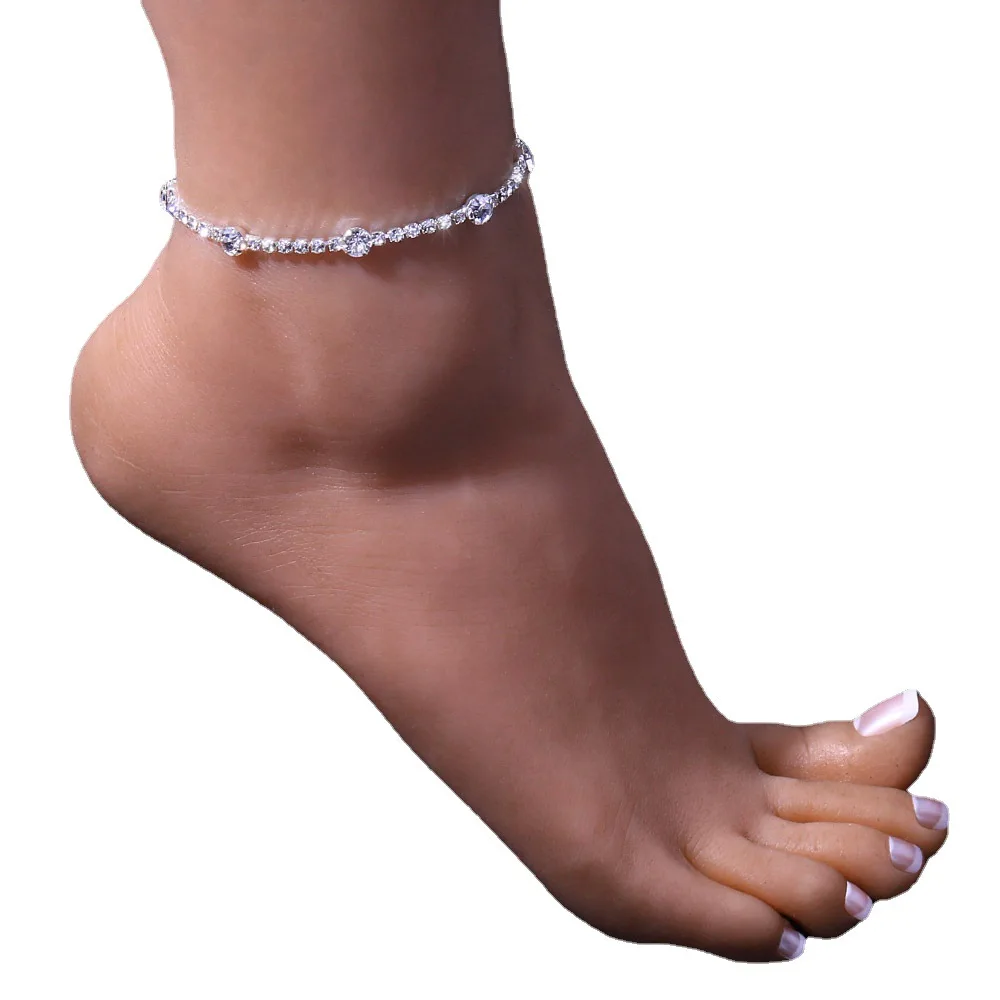 

Wholesale Jewelry Women Foot Chain Jewellery Beach Rhinestone Anklets