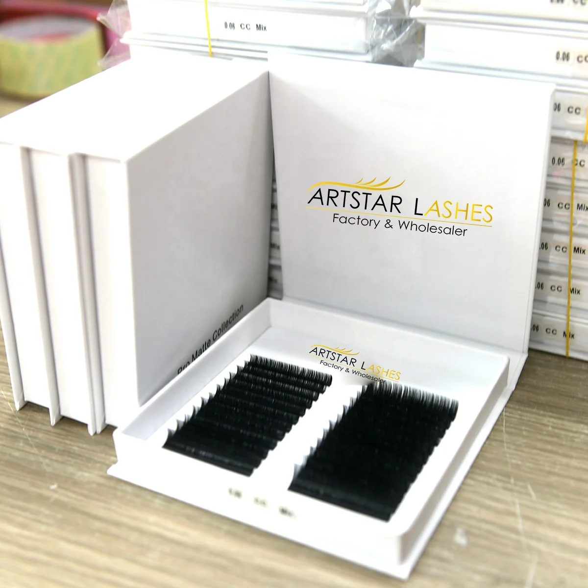 

C & D lash trays velvet Korea PBT fiber lashes Russian volume D curl eyelash extensions