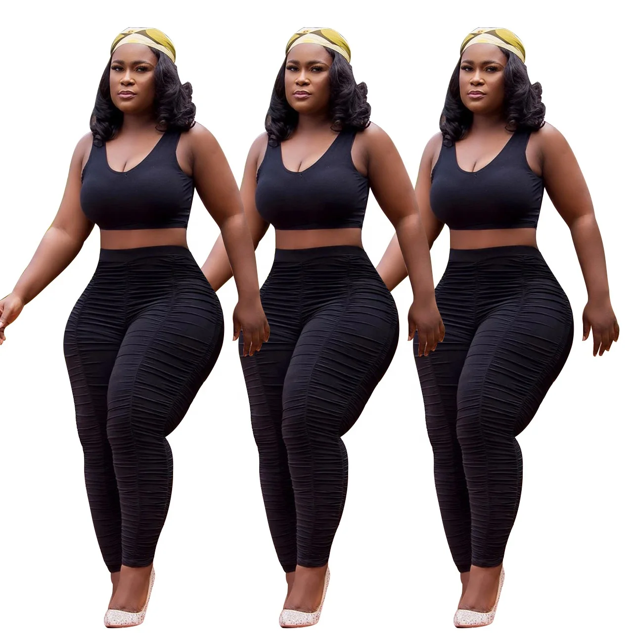 

F21117A Hot stye American plus-size women's hot style plus-size sexy stretch pants, Black