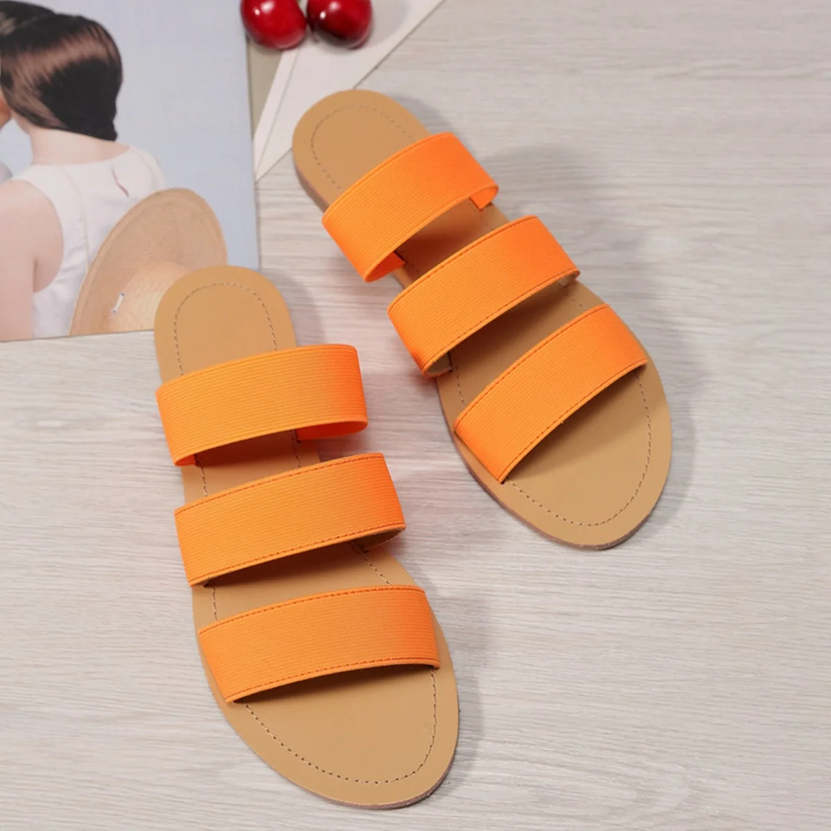 

JANHE custom chancletas de mujer Sandal jepit Selipar chinelos Outdoor Lady Flat Shoe Slide flip flop slipper strap For Women, 3 colors
