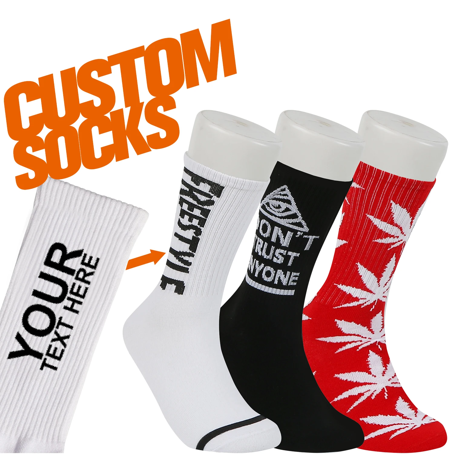 

MOQ 100 Design your own customised men sport socks custom logo socks