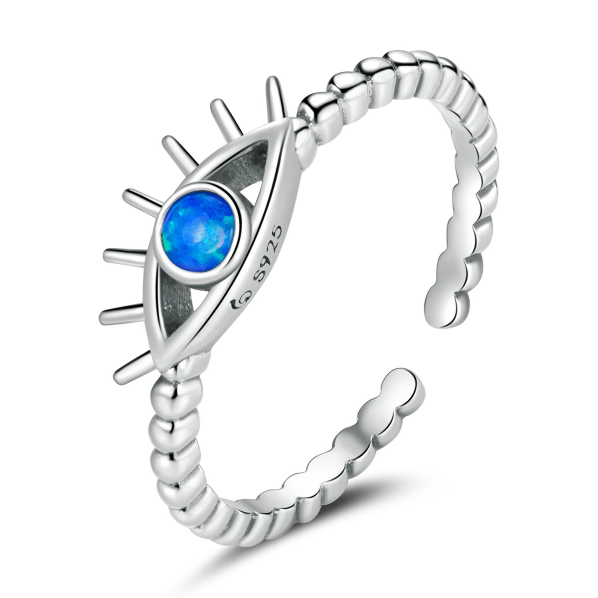 

high quality tarnish free rings s925 sterling silver European and American style  devil eye bead ring