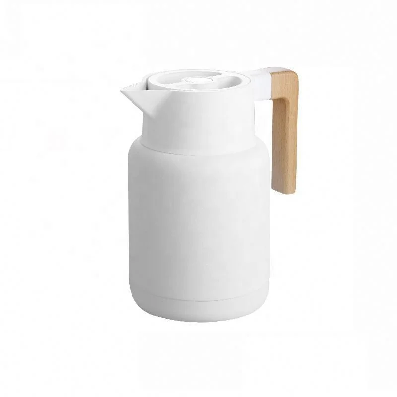 

1.3L vacuum kettle stainless steel Coffee Tea Pot termos Double Wall with natural wooden handle