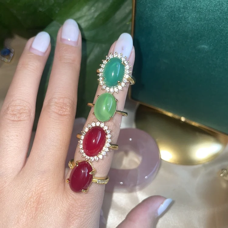 

jialin jewelry 2021 new jade rings for women, Picture shows