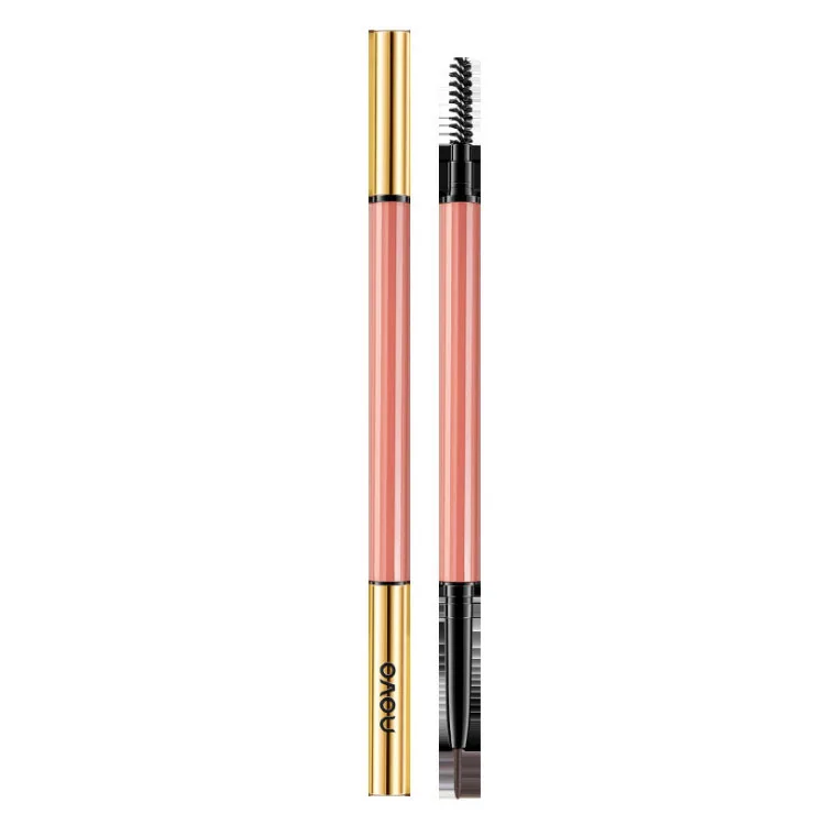 

Novo Pink Tube 4 Colors Thin Brow Eye Pencil Waterproof Automatic Double Slim Eyebrow Pencil With Brush