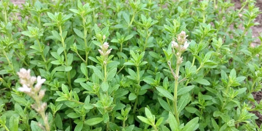 Side by side comparison of marjoram and oregano leaves