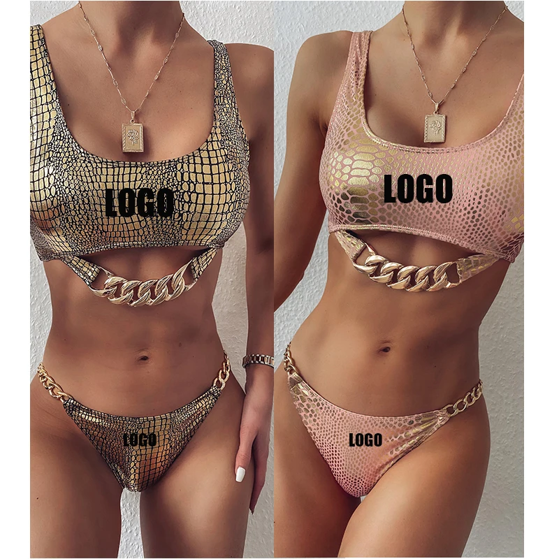 

Free shipping Custom Swimwear Manufacturer Sexy Thong Bikini set PureGold plated fabric bikiniStyle Bikini