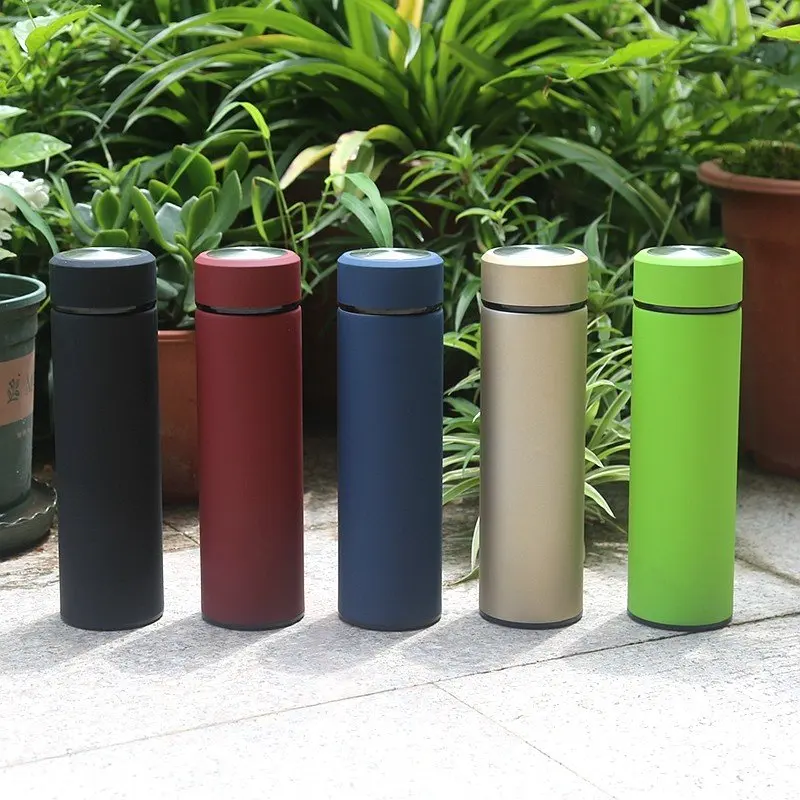 

300ml/500ml Colored Tumbler Stainless Steel Insulated Vacuum Double Wall Tumblers Tea Infuser Bottle Travel Mug with Lid, Black/yellow/red/green/blue