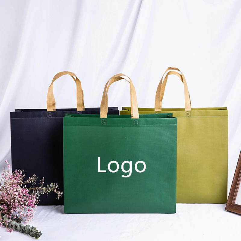 

2021 New Arrival Colorful Non Woven Tote Bag Boutique Shipping Package For Clothing Shoes Blank Custom Logo Low Price Wholesale