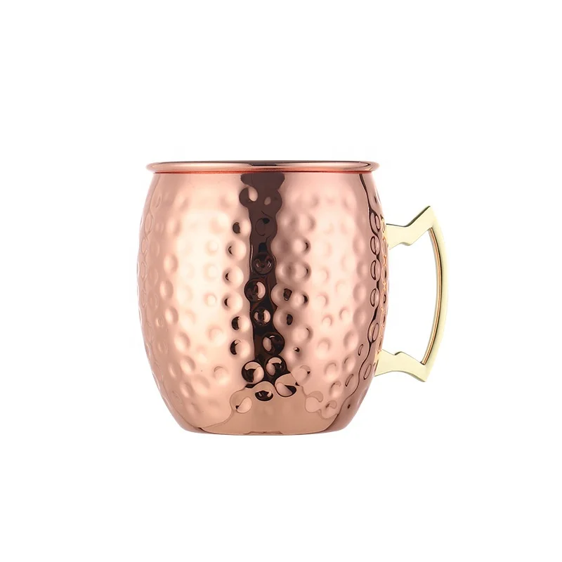 

Hot Selling High Quality Metal Stainless Steel Moscow Mule Copper Mugs Cocktail Glass Wine Cups Shiny stainless steel hammered