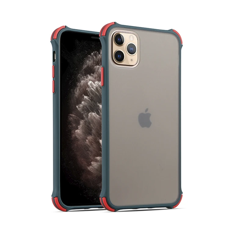 

Fashion double color drop proof frosted pc tpu hybrid phone case for vivo V17 Pro case clear hard