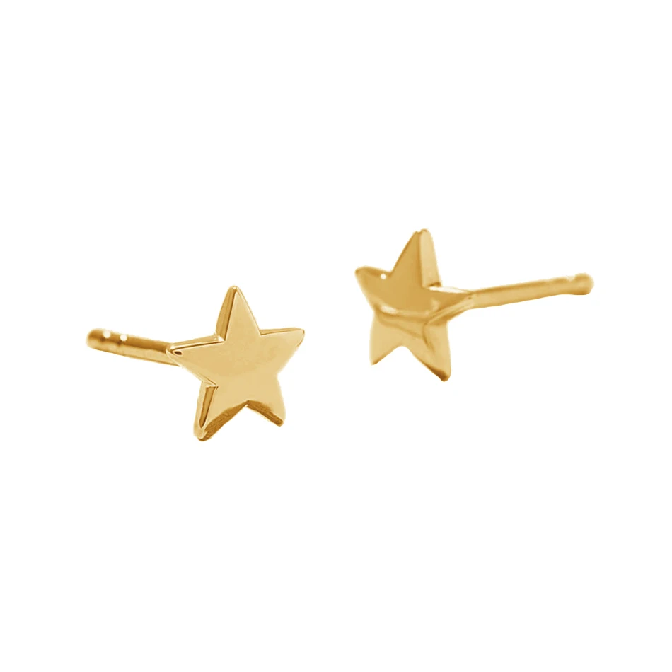 

women high quality 18k gold plated luxury jewelry trendy 925 sterling silver star studs earrings