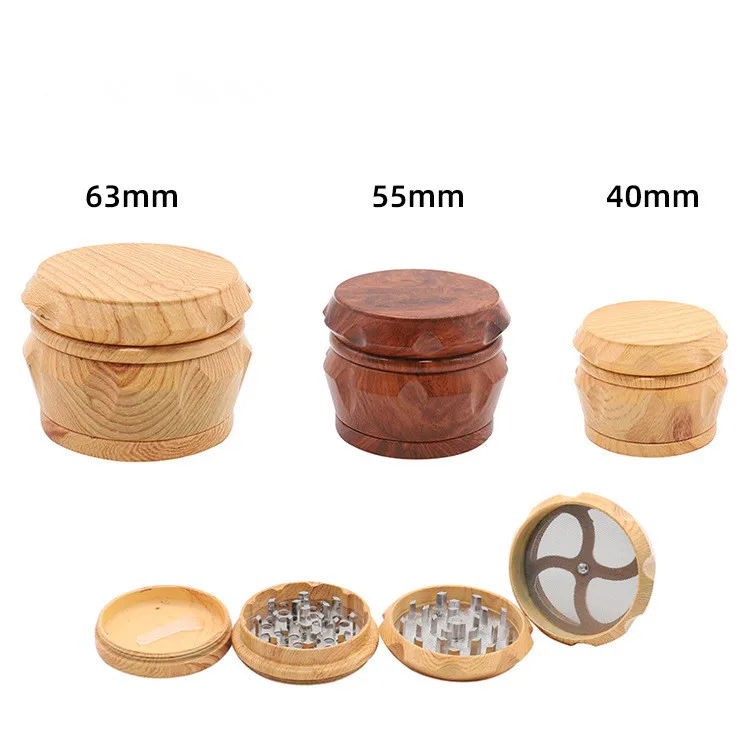 

New Custom Logo 4 Layers Smoking Accessory Tobacco Herb Weed Grinder Wooden Grinder Weed