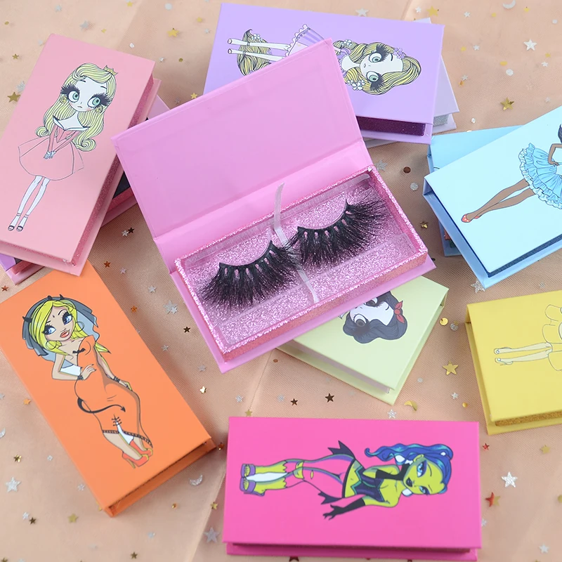 

Heart Girl Eyelashes wispy natural 3d 100% mink eyelashes vendor wholesale custom lashbox paper portrait pattern packaging box