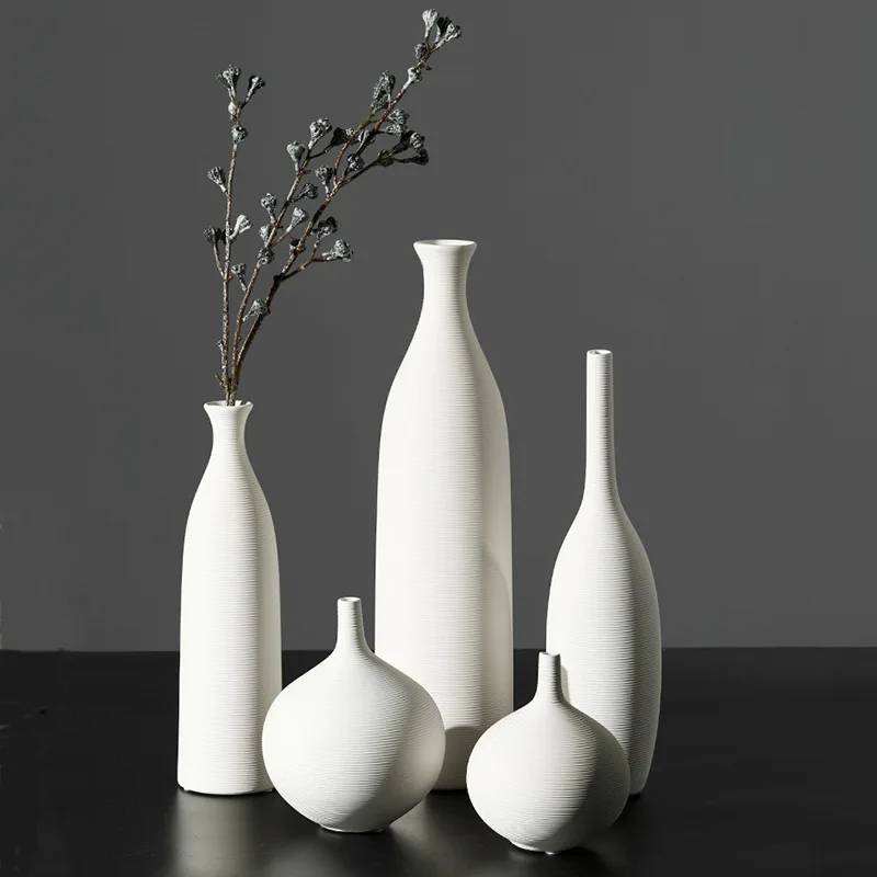 

Hot Sale Nordic Style Florero Jarrones White Porcelain Ceramic Vases For Home Decor, Picture