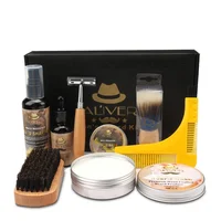

OEM 100% Natural organic beard wax , beard oil private label comb brush grooming kit