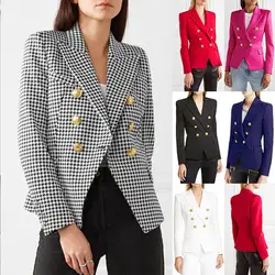 Wholesale Ladies Double Breasted Solid Blazers Wom