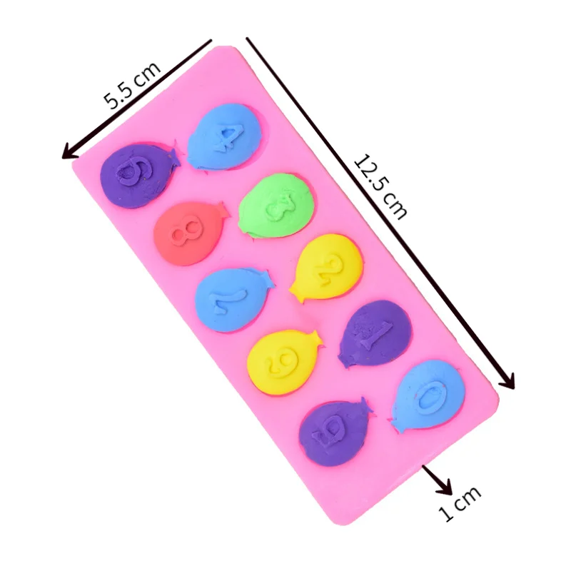 

DIY Baking 10-hole Silicone Mold with Digital Balloon Shape Cake Decoration Tool Cake Liquid Silicone Mold Molds for Chcolate