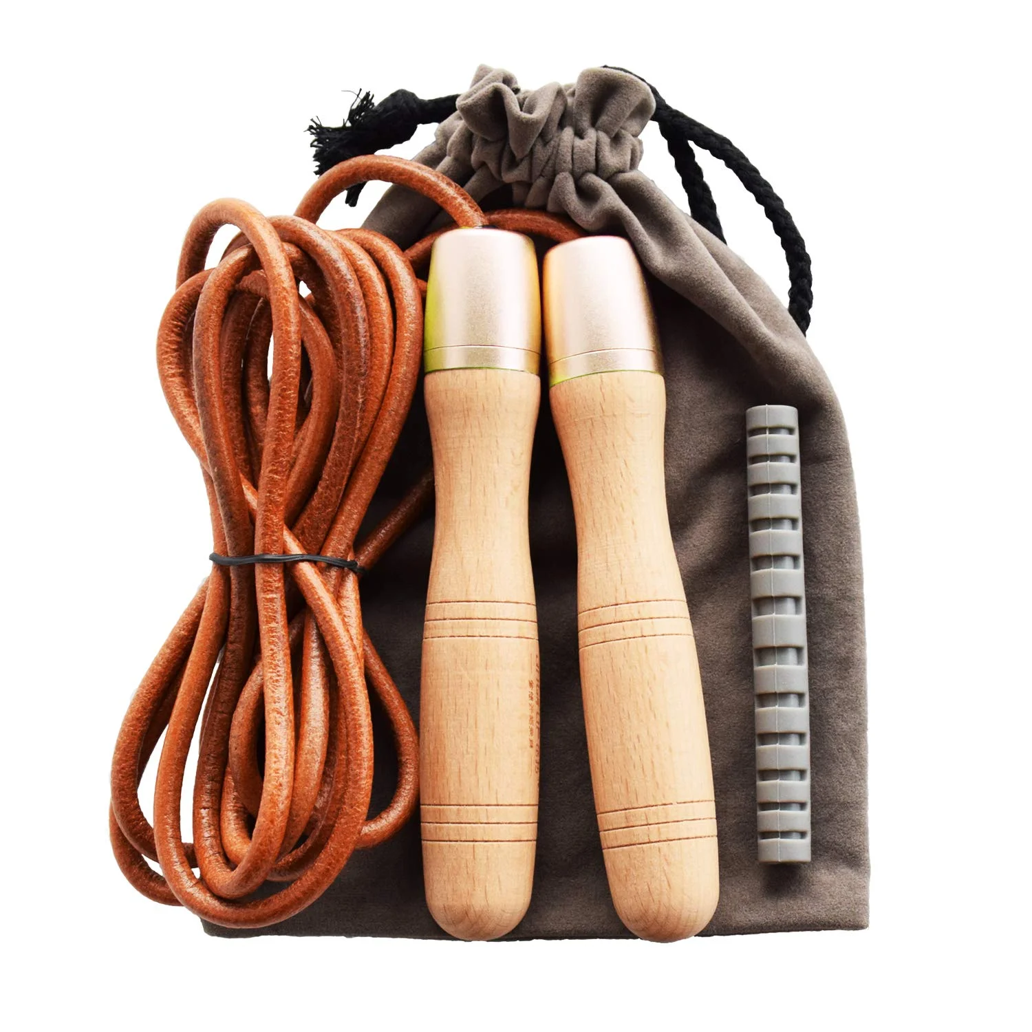 

Leather Jump Rope Adjustable Skipping Jumping Ropes with 360-Degree Bearing and Pure Wood Handles for Gym Home Fitness Work, Customized color