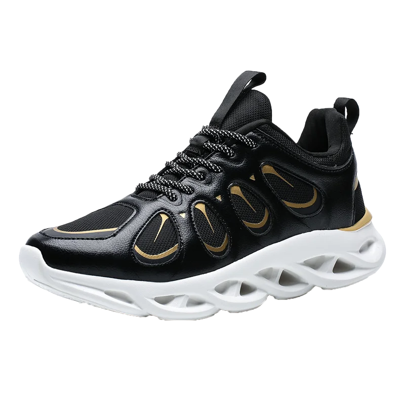 

2019 Fashion Men's Shoes Microfiber Running Shoes men, Beige black orange