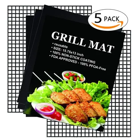 

Safty Food Grade Custom Oven Pizza Cooking Sets Mesh BBQ Mat, Black,brown,white