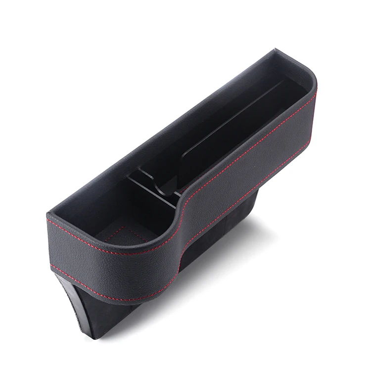 
New Luxury PU Leather Car Seat Side Gap Filler Organizer Storage Box with Big Bottle Cup Holder 