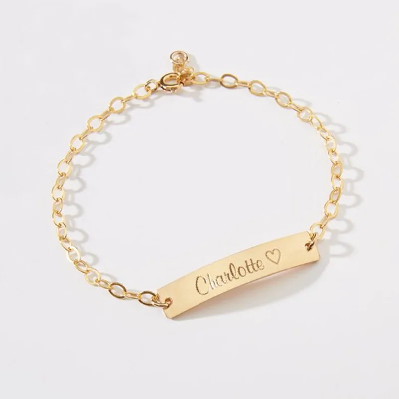 

2022 custom baby Bracelet Hand Jewelry Birthday Number laser Baby Name Bracelet for kids Gift, Gold/silver/rose gold