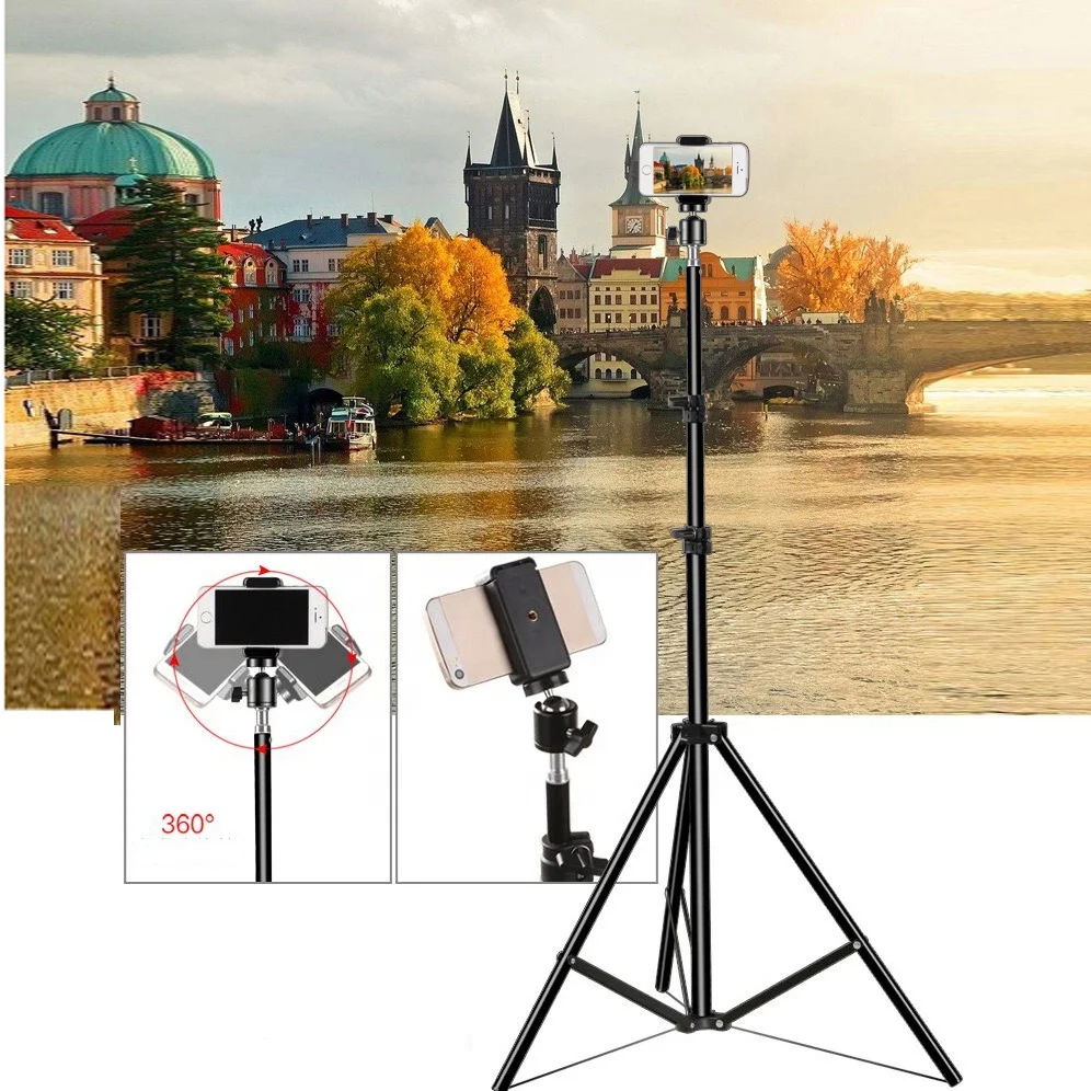 

Factory direct selling selfie stand for android with blooth remote cellphone tripod tripod, Black