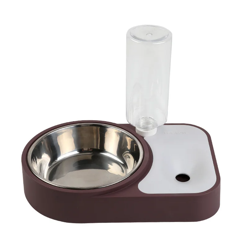 

New Stainless Steel Double Use Detachable Pet Water Fountain Bowl Dog Cat Food Water Feeder Automatic Feeder, As picture