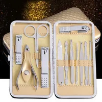 

12PCS Stainless Steel Manicure Pedicure Kits Professional Facial Cuticle Nail Care Gift for Women and Men