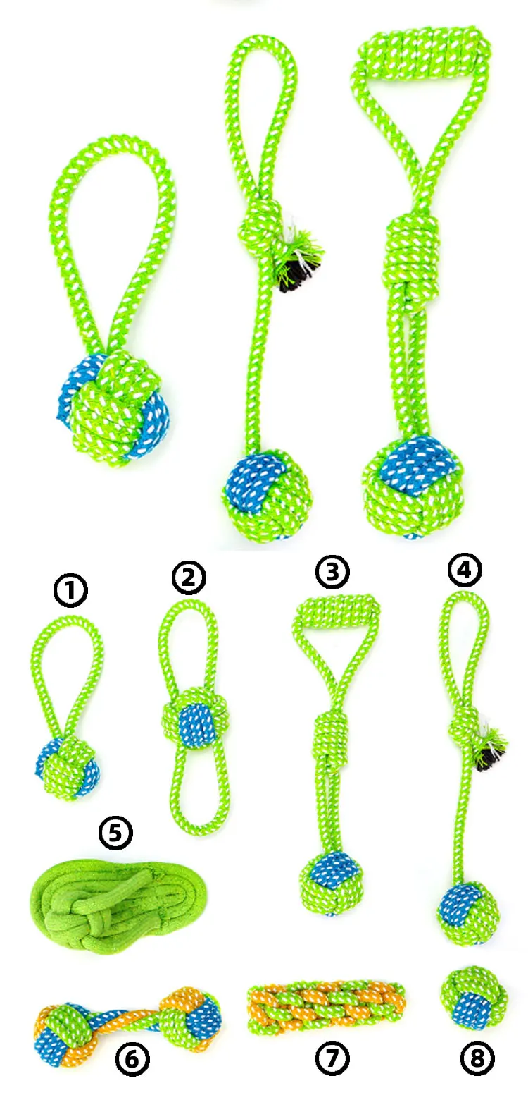 Durable Natural Hemp Rope Interactive Pet Dog Toy Cotton Rope Hemp Dog Toy Set