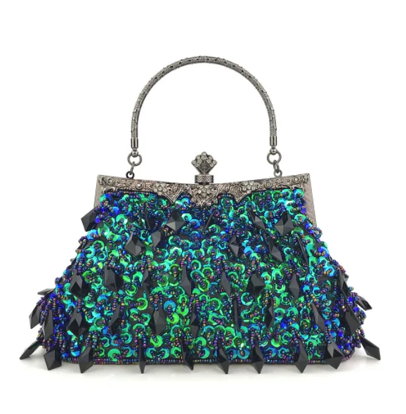 

New designer bags green sequins women famous brands evening bag lady clutch bags