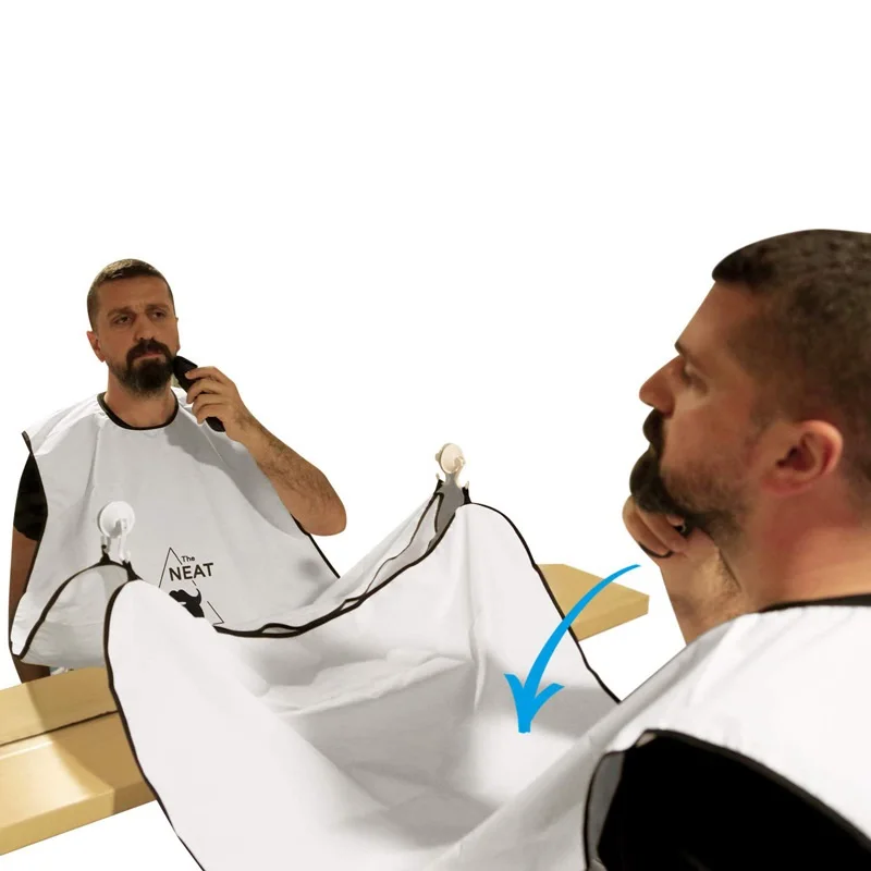 

For men shaving beard hair trimmer trimming beard clippings cape bib catcher apron grooming kit