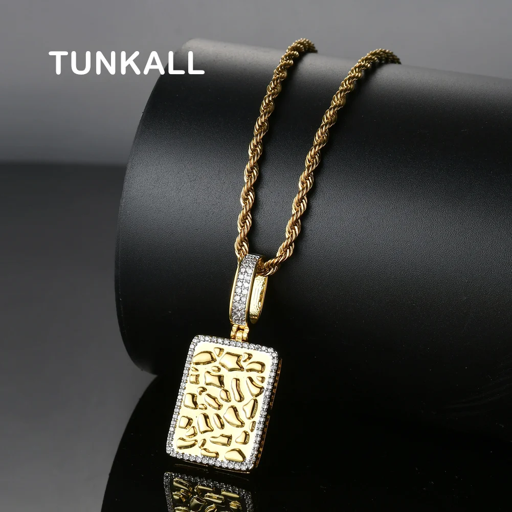 

CN018 Zircon bling bling Gold pendant necklace Iced Out necklace for men hip hop jewelry