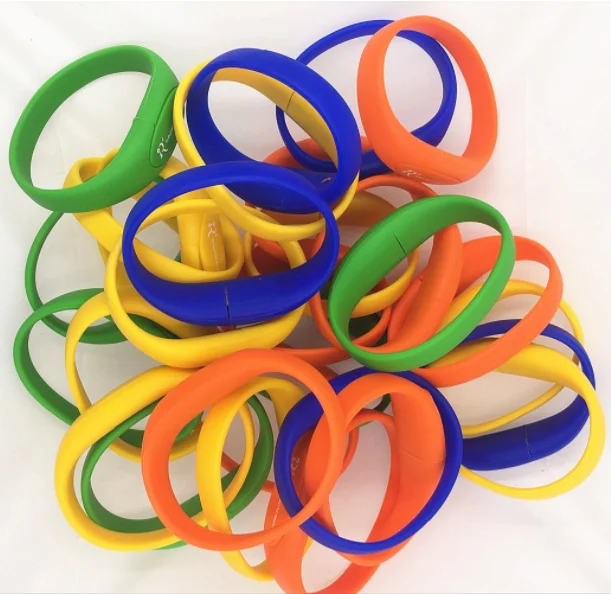 %100 real capacity Custom logo Silicon Bracelet Wrist Band USB Flash Drive USB 2.0 Flash Stick Pen Drive - ANKUX.COM