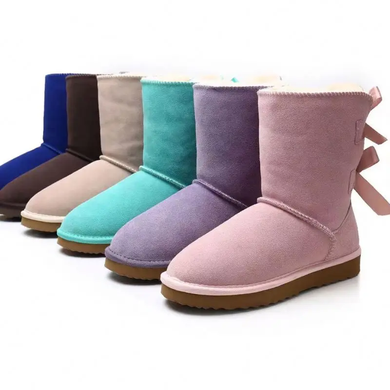 

2021 Wholesale Custom Fashion Waterproof Casual Sheepskin fancy warm snow boots China Big Factory Good Price, Black