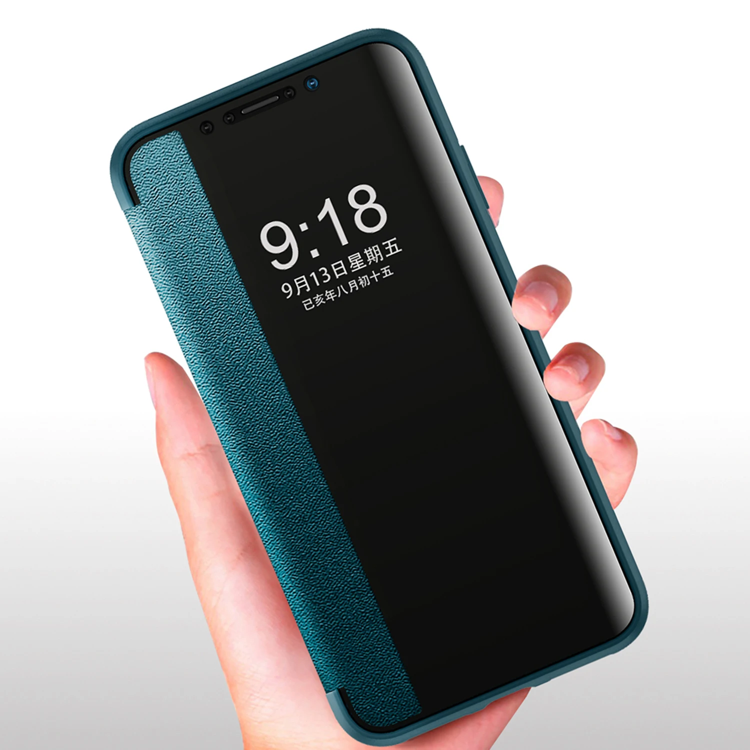 

PU Leather Cell Phone Cases for iPhone xs max Case, Phone Case with Smart window for Huawei phone accesories