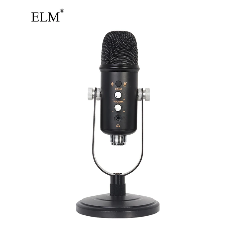 

professional Desktop enping hot sale portable music recording unidirectional electret condenser microphone for pc, Black