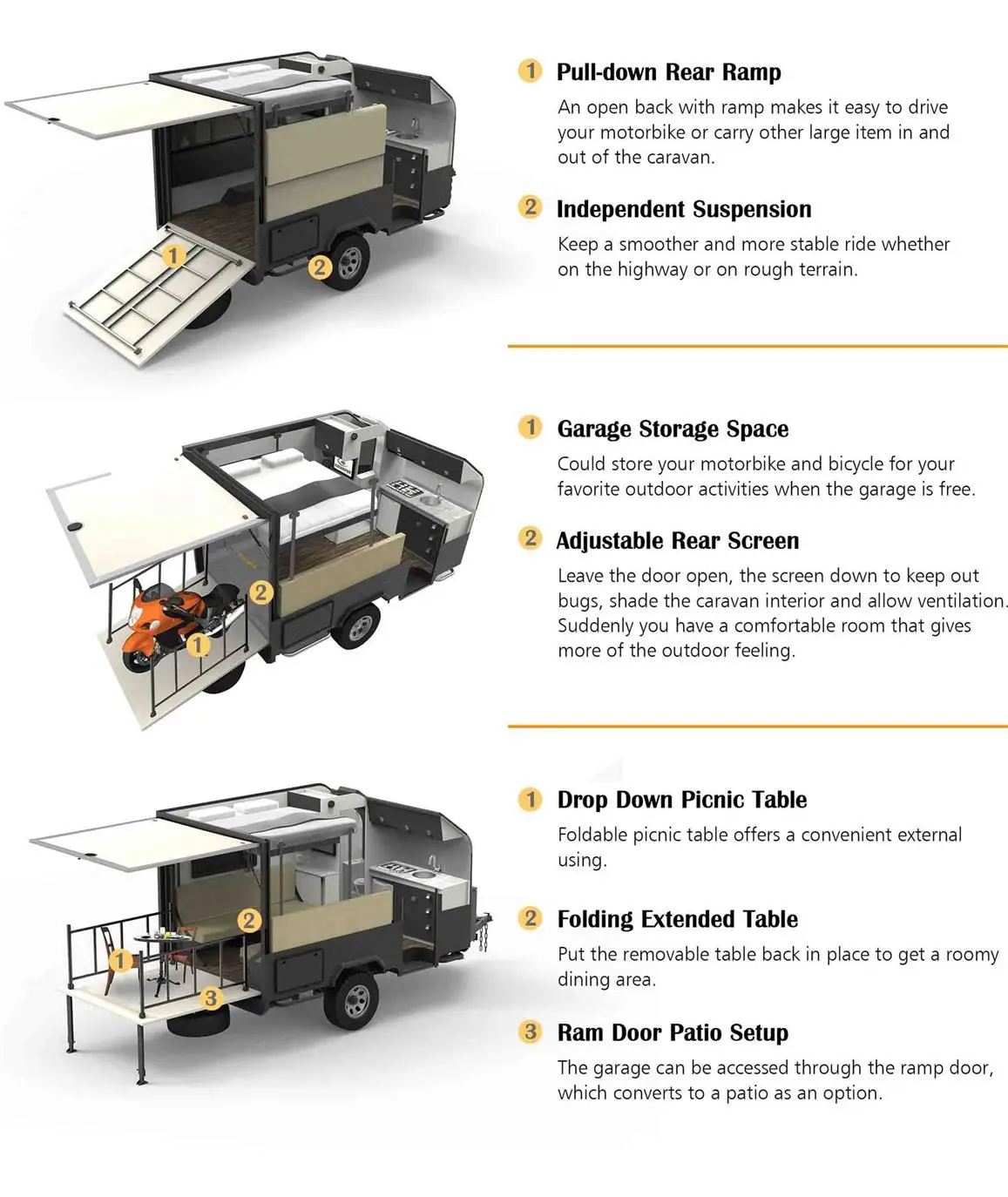Manley Small Aluminum Toy Hauler With Bathroom And Kitchen In The Front