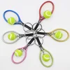 YWLL 6 Colors Tennis Racket Keychain Key Rings Metal Tennis Ball Split Ring Tennis Keychain