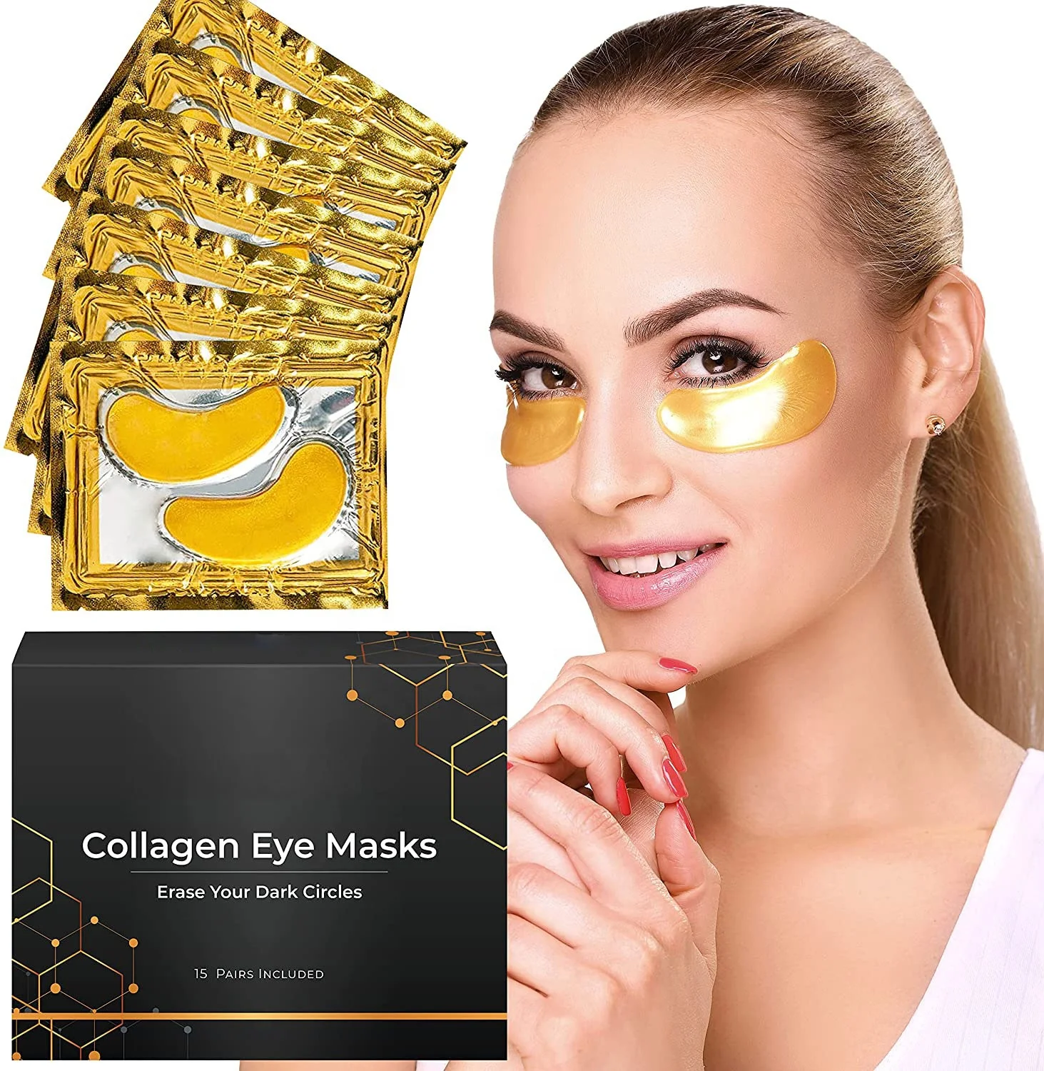 

Hottest Under Eye Collagen Crystal Gold Eye Mask for Skin Care Dark Circles Remove Anti-Aging Wrinkle