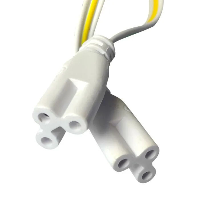 

T8 led integrated lamp tube connection cable 30cm three core double plug power cord