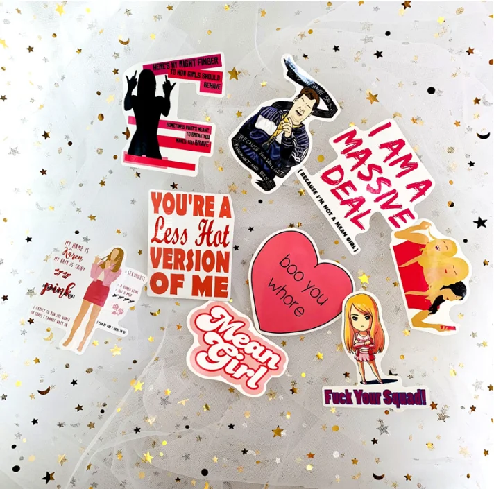 

35 pcs/bag American drama Mean Girls personality stickers decorative skateboard notebook car stickers, Cmyk