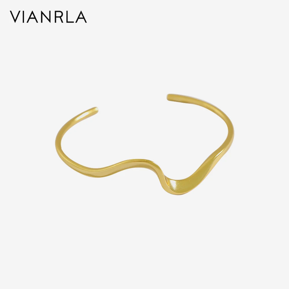 

Vianrla 925 Sterling Silver Open Bangles Cuff Electricity Wave Shape Adjustable Bracelet Jewelry For Women Gift